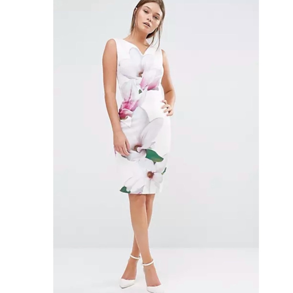 TED BAKER AVILAH  “FREE SHIPPING” FLORAL BODYCON DRESS SZ US 6 OR TED SZ 2
